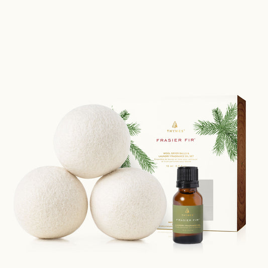 Frasier Fir Wool Dryer Balls & Laundry Fragrance Oil Set