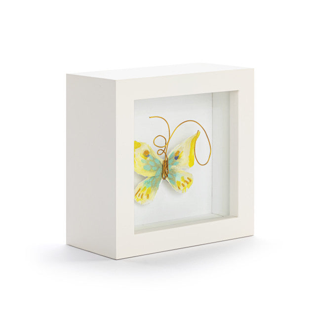 Endlessly Hopeful Yellow & Green Butterfly Shadow Box - 4in
