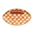 Ginger Check Ceramic Football Platter
