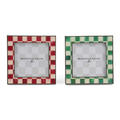 Cherry & Emerald Check Silver Plated Frames, Set of 2