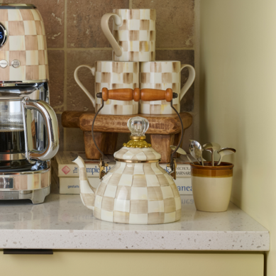 Mocha Check 1 Quart Tea Kettle