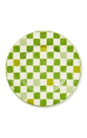 Green Check Dinner Plate