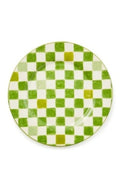 Green Check Round Platter