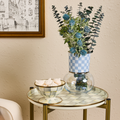 Sky Check Glass Vase