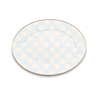 Sky Check Medium Oval Platter