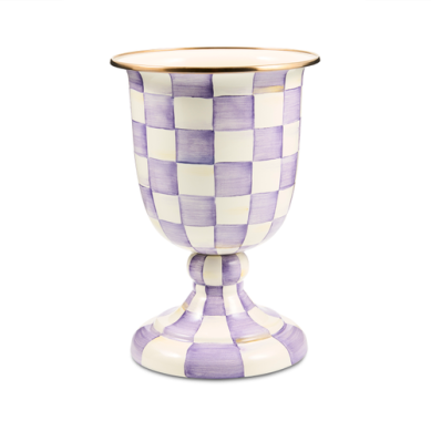 Violet Check Pedestal Vase