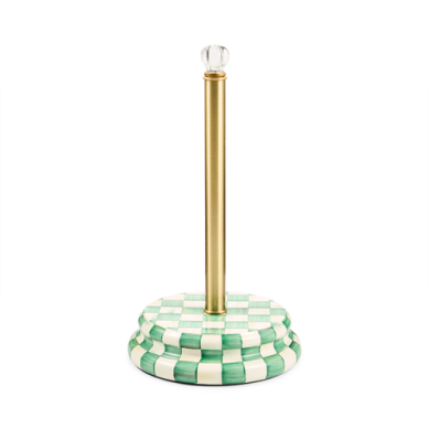 Emerald Check Paper Towel Holder