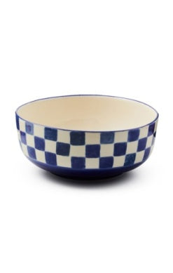 Indigo Check Serving Bowl