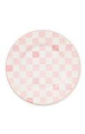 Pink Check Dinner Plate