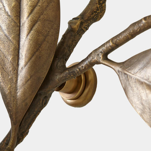 Magnolia Branch Wall Art-Antique Brass/Gold