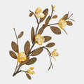 Magnolia Branch Wall Art-Antique Brass/Gold