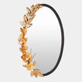 Magnolia Branch Mirror-Antique Brass/Gold