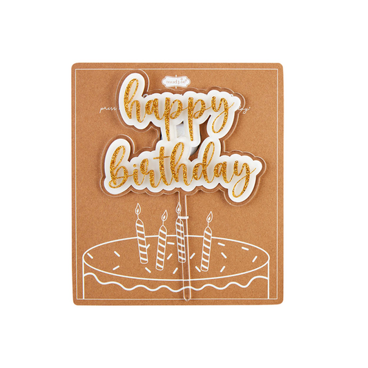 Gold Birthday Cake Topper