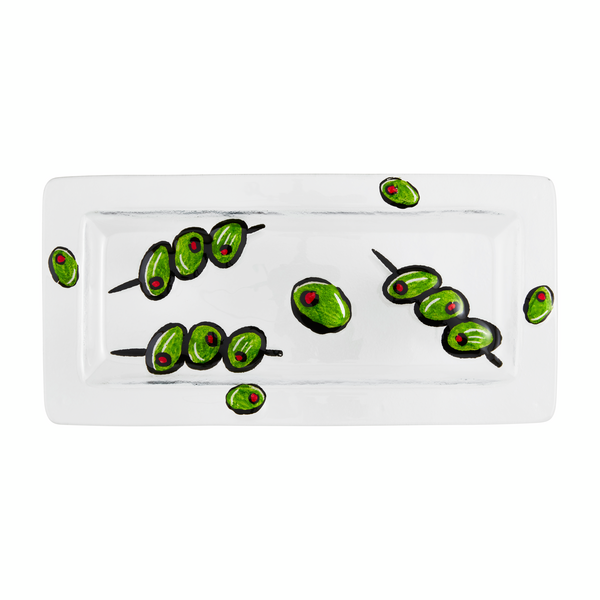 Olive Glass Tray