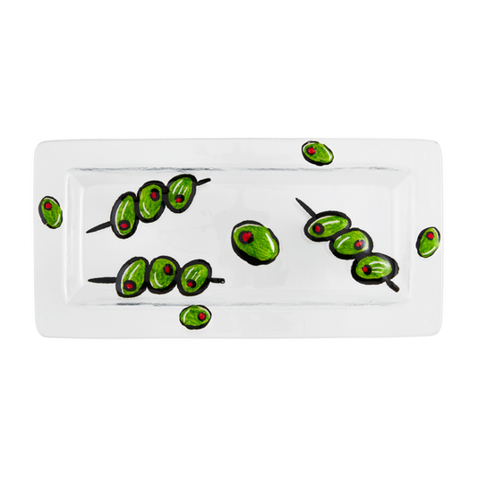 Olive Glass Tray