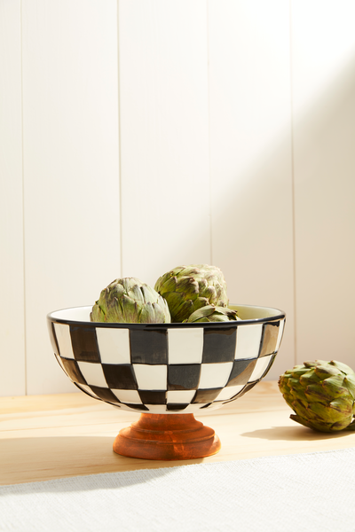 Checkered Pedestal Bowl