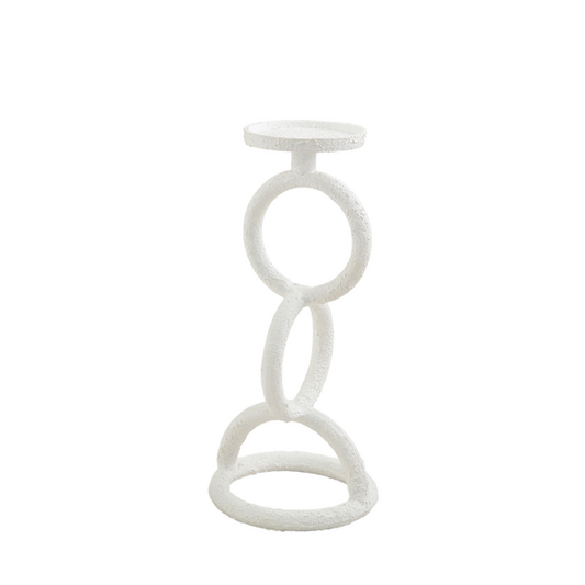 Small White Chain Link Candlestick