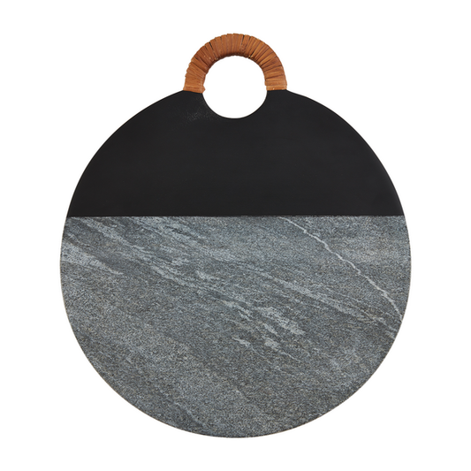 Round Black Wood/Marble Board