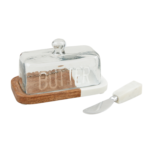 Wood Marble Butter Dish