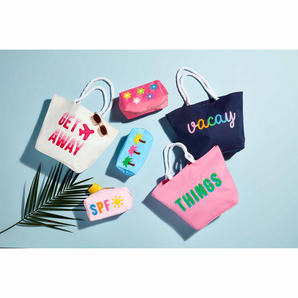 White Get Away Beach Tote