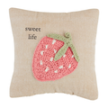 Strawberry Flower Mini Crochet Pillow
