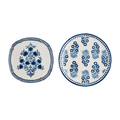 Blue Block Print Nested Platters