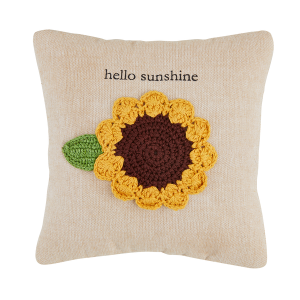 Sunflower Mini Crochet Pillow