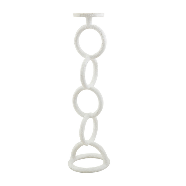 Large White Chain Link Candlestick