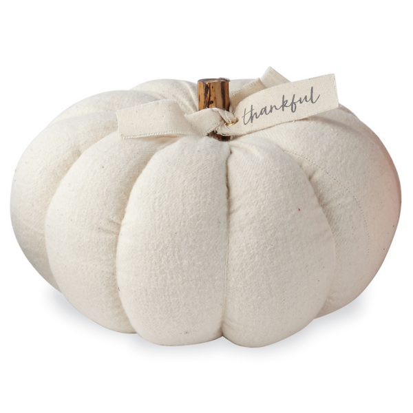 Medium Cream Decorative Pumpkin