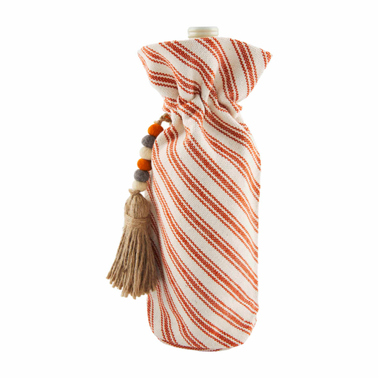 Orange Stripe Thanksgiving Wine Bag