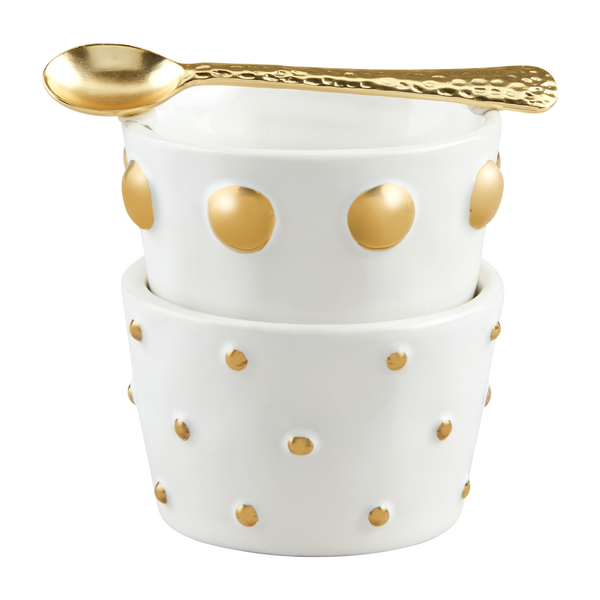 Gold Dot Tidbit Bowl Set