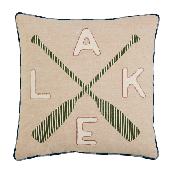 Oars Lake Applique Pillow