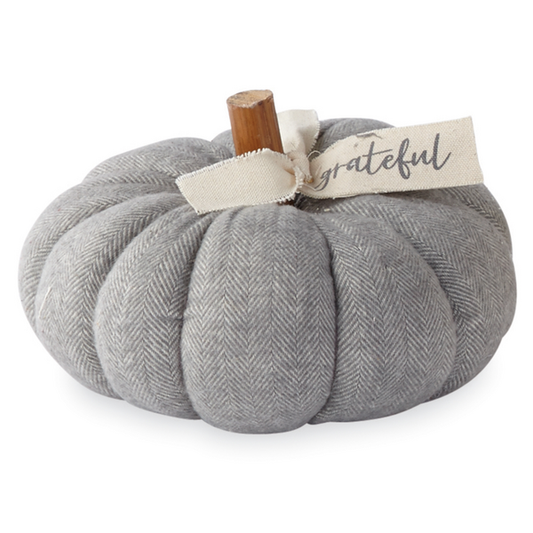 Small Gray Decorative Pumpkin