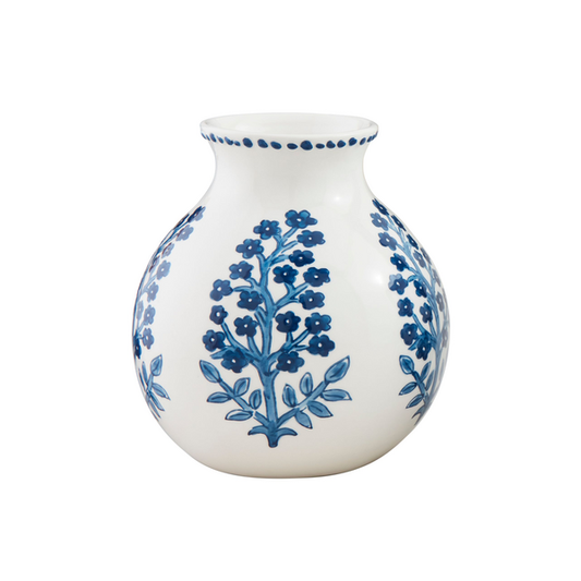 Large Blue Floral Print Vase